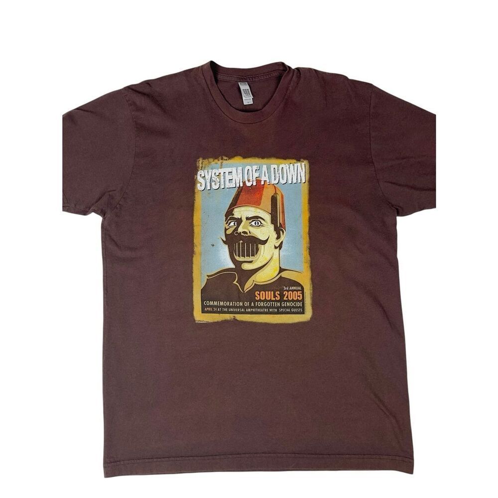 Vintage System Of A Down Souls 2005 Concert Band Tee Size XL Armenian Genocide